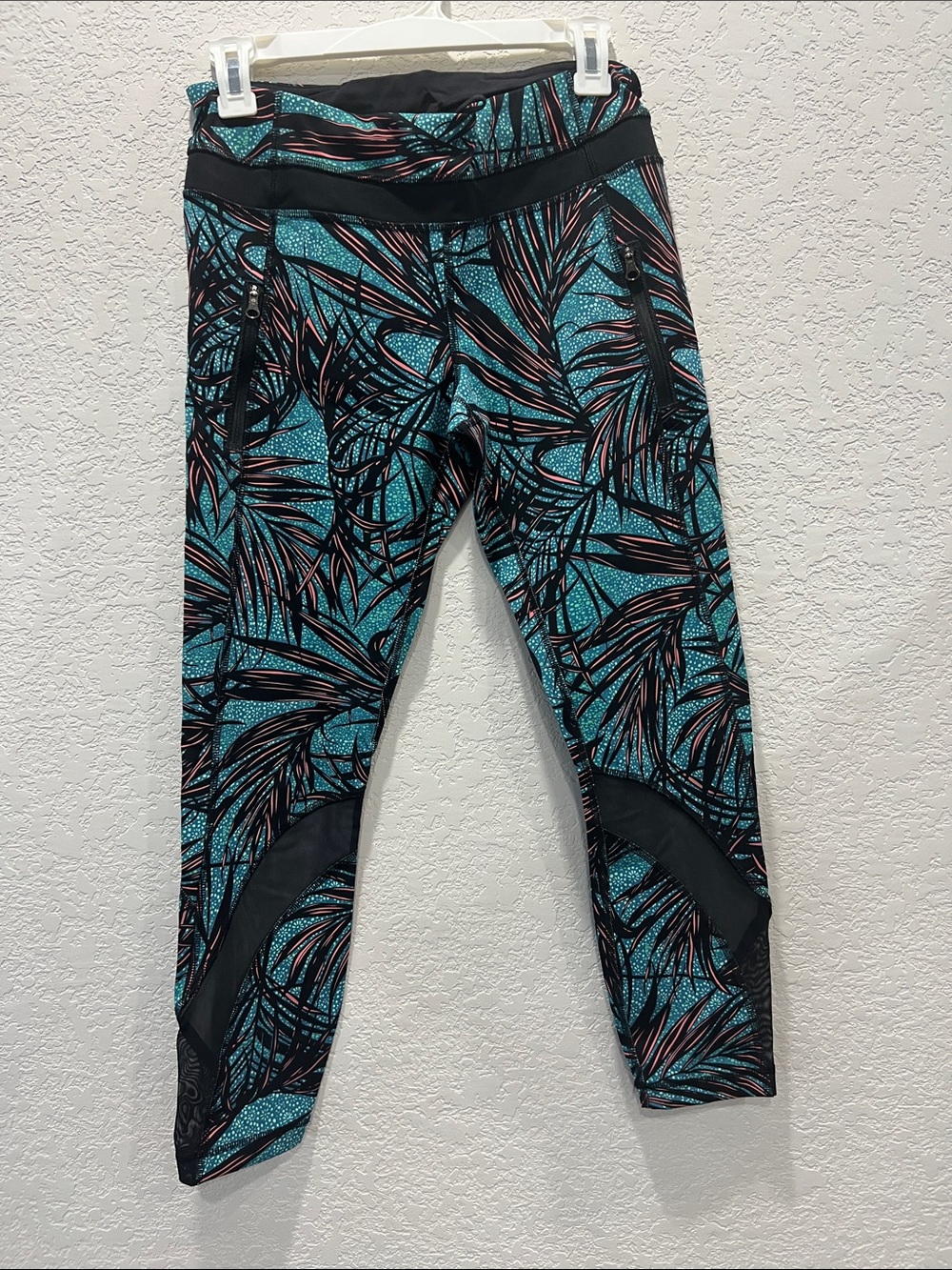 lululemon athletica Teal and Coral Palm-Print Leggings